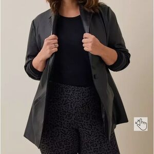 Torrid Faux Leather Long Line Blazer